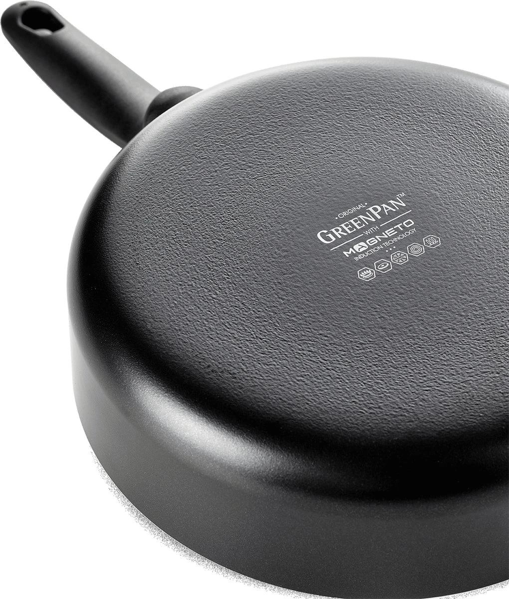 GreenPan Cambridge Hapjespan Met Deksel 28cm - Zwart - Inductie - PFAS-vrij 12 GreenPan Cambridge Hapjespan Met Deksel 28cm - Zwart - Inductie - PFAS-vrij - Afbeelding 10
