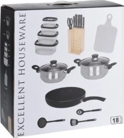 Excellent Houseware 18-delige Keukenset - RVS 9 Excellent Houseware 18-delige Keukenset - RVS -Kookpot Serie Winkel 1081x1200
