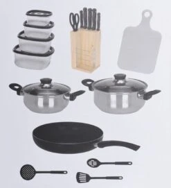 Excellent Houseware 18-delige Keukenset - RVS 13 Excellent Houseware 18-delige Keukenset - RVS -Kookpot Serie Winkel 1095x1200