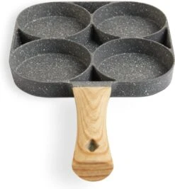 Magnani - Eierpan - 4 Bakplaten Van ⌀ 8 Cm - Voor Gas- En Elektrische Kookplaten - Aluminium - Houten Handvat - 38 X 18.7 X 2 Cm -Kookpot Serie Winkel 1109x1200 3