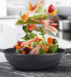 Cheffinger Wokpan Met Deksel - 32cm - Zwart - Pan - Keukenaccessoires -Kookpot Serie Winkel 1111x1200