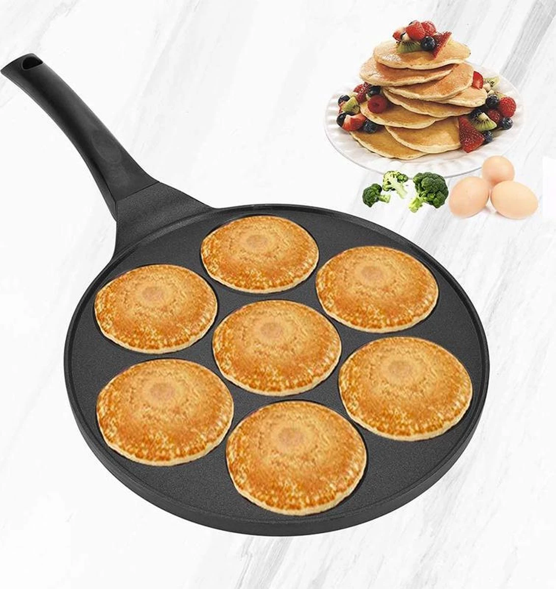 Merkloos Joyful-things Pancake Pan - Inclusief Deegdispenser- Pancake Set- Pan-Crêpemaker/Pannenkoeken- 7 Kop Marmeren Anti Laag 5 Merkloos Joyful-things Pancake Pan - Inclusief Deegdispenser- Pancake Set- Pan-Crêpemaker/Pannenkoeken- 7 Kop Marmeren Anti Laag - Afbeelding 3