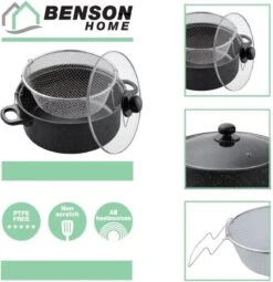 Benson Frituurpan Met Korf - Ø 26 Cm - Carbonstaal Met Marmer Coating -Kookpot Serie Winkel 1162x1200 2