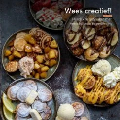 Ocina Poffertjespan – Combo Pack – 19 Poffertjes – Poffertjesmaker – Poffertjespan Inductie – Poffertjespan Electrisch – Gietijzeren Pan - Inclusief Doseerfles, Handvaten, 6x Poffertjesvorken En Invetkwast – Gratis Receptenboek -Kookpot Serie Winkel 1198x1200 10