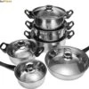 KitchenPrince 12-Delige Pannenset RVS - Pottenset - Kookpannen - Koekenpan - Steelpan - Bakpan - PFAS-Vrij - Pannenset - Pannenset Inductie - Antiaanbaklaag - Koekenpannenset -Kookpot Serie Winkel 1200x1015 1