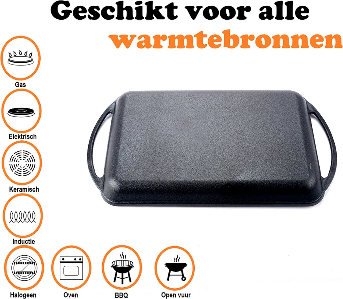 Kicinn Grillplaat - Gietijzer - Geëmailleerd - Incl. Accessoires - Ø 33 X 21.8 Cm (LxB) 7 Kicinn Grillplaat - Gietijzer - Geëmailleerd - Incl. Accessoires - Ø 33 X 21.8 Cm (LxB) - Afbeelding 5