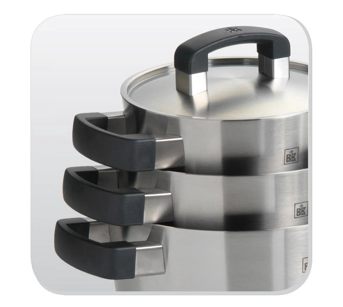 BK Conical Cool Pannenset - 5-delig - RVS - Geschikt Voor Alle Warmtebronnen 17 BK Conical Cool Pannenset - 5-delig - RVS - Geschikt Voor Alle Warmtebronnen - Afbeelding 15
