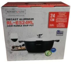 Royalty Line - Marble Soep/braadpan - Met Glazen Deksel Zwart - 24 CM. RL-BS24ML -Kookpot Serie Winkel 1200x1086 3