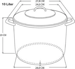 Haushalt Soeppan Met Glazen Deksel - 10 Liter- RVS -Kookpot Serie Winkel 1200x1100 3