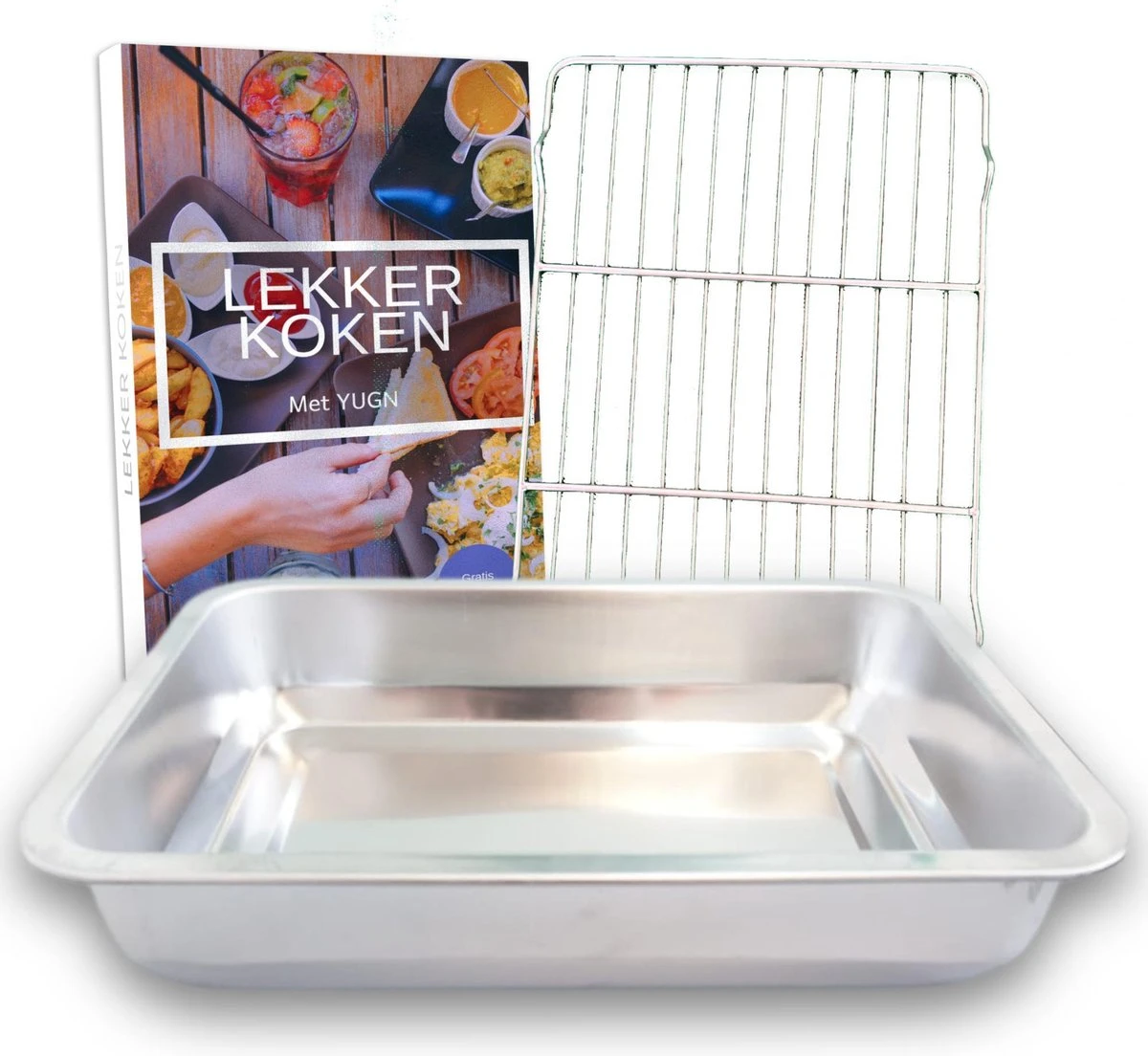 YUGN Braadslede Ovenschaal Braadslee Oven - Braadslede Met Rooster Voor Ovengerechten - Roestvrijstaal En 36x27x7CM - Cadeau Tip 3 YUGN Braadslede Ovenschaal Braadslee Oven - Braadslede Met Rooster Voor Ovengerechten - Roestvrijstaal En 36x27x7CM - Cadeau Tip