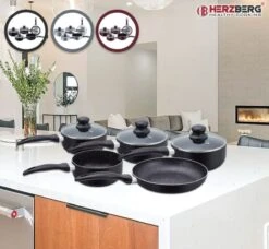 Herzberg HG-5003BK: 8 Pieces Marble Cookware Set - Black -Kookpot Serie Winkel 1200x1109 3
