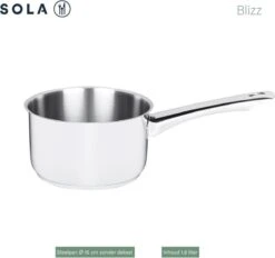 Sola Pannenset Blizz - 4 Delig - Ø Cm - Zilver - RVS - Sandwichbodem -Kookpot Serie Winkel 1200x1129 2