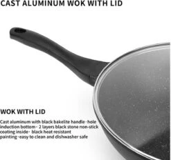 Royal Swiss WK30 - Wokpan - Ø 30 Cm - Marmeren Coating - Inductie - Met Glazen Deksel - PFAS-vrijs - Zwart -Kookpot Serie Winkel 1200x1129