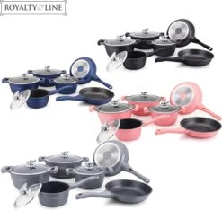 Royalty Line 10-delige Pannenset-- RVS - Gietijzer- Roze 17 Royalty Line 10-delige Pannenset-- RVS - Gietijzer- Roze -Kookpot Serie Winkel 1200x1137