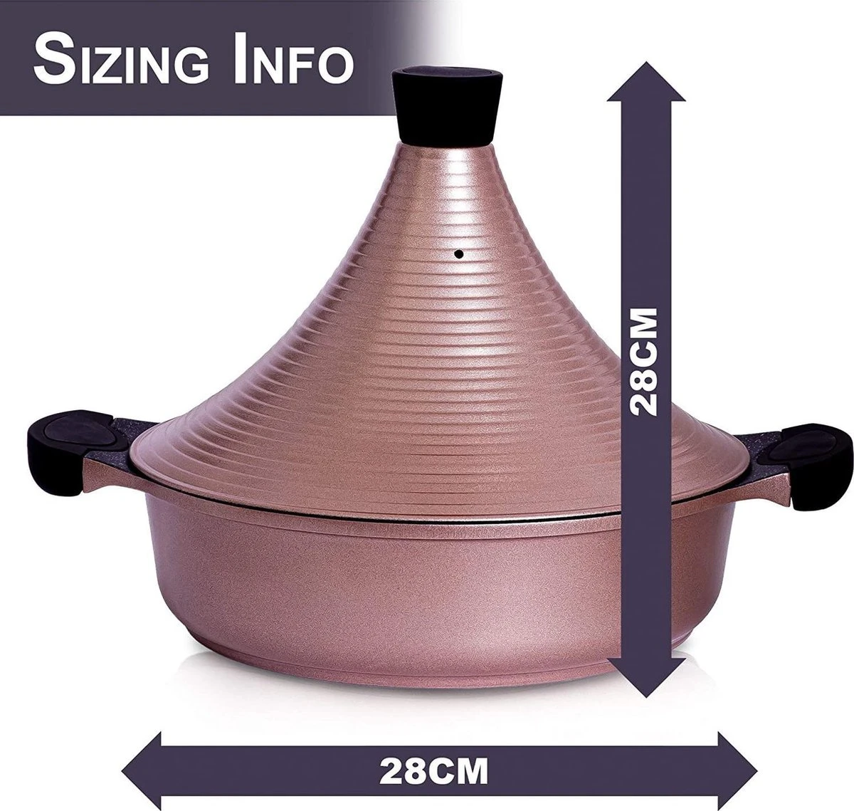 Aluminium Tajine Agadir-geschikt Kleur Rose Gold - Ook Voor Inductie 5 Aluminium Tajine Agadir-geschikt Kleur Rose Gold - Ook Voor Inductie - Afbeelding 3