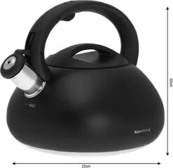 Fluitketel Waterkoker Mat Zwart 2.7 L ‘’Black Amethyst‘’ RVS – Inductie - Vatwasser -Kookpot Serie Winkel 1200x1161 2