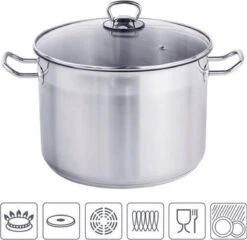 Haushalt Soeppan Met Glazen Deksel - 10 Liter- RVS -Kookpot Serie Winkel 1200x1166 8