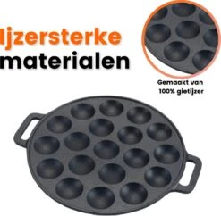 Poffertjespan - Gietijzer - Ø 24 Cm - Poffertjesmaker - 19 Poffertjes - Poffertjespan Inductie 12 Poffertjespan - Gietijzer - Ø 24 Cm - Poffertjesmaker - 19 Poffertjes - Poffertjespan Inductie -Kookpot Serie Winkel 1200x1177