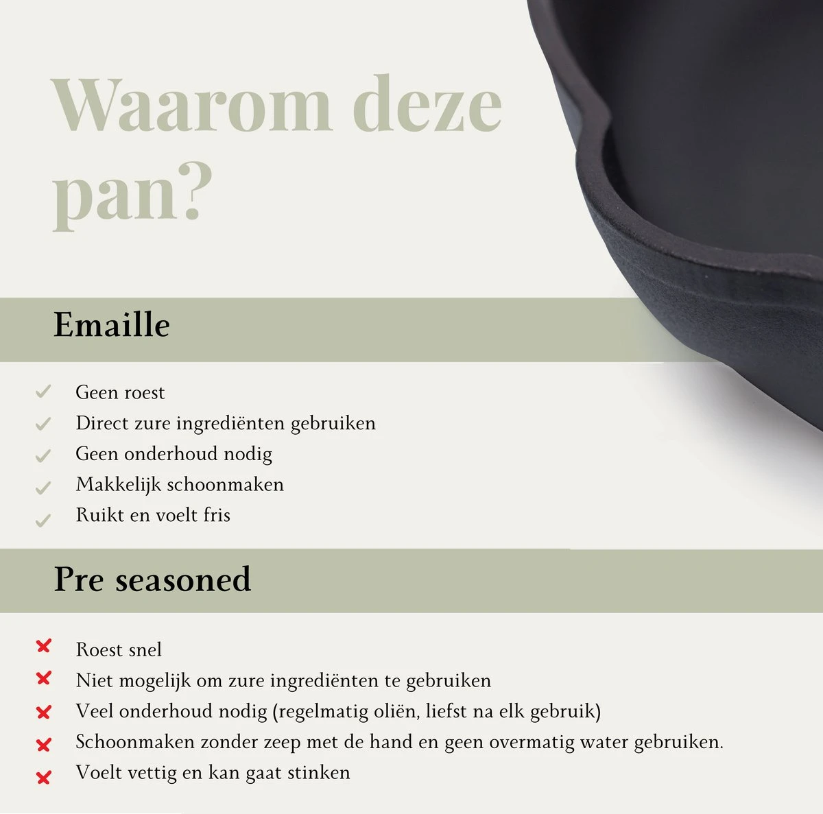 Belluci - Ø26cm - Koekenpan - Skillet + Deksel Geëmailleerde Gietijzeren Pan Voor BBQ En Inductie Incl. Accessoires - Hapjespan - Braadpan 5 Belluci - Ø26cm - Koekenpan - Skillet + Deksel Geëmailleerde Gietijzeren Pan Voor BBQ En Inductie Incl. Accessoires - Hapjespan - Braadpan - Afbeelding 3