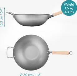 Navaris Grote Wokpan Geschikt Voor Inductie - Koolstofstalen Wok Met Twee Handvaten - Carbon Steel Wok 30 Cm Diameter - Voor Roerbak- En Wokgerechten 12 Navaris Grote Wokpan Geschikt Voor Inductie - Koolstofstalen Wok Met Twee Handvaten - Carbon Steel Wok 30 Cm Diameter - Voor Roerbak- En Wokgerechten -Kookpot Serie Winkel 1200x1192 4