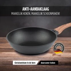 Rosmarino Black Line - Wokpan - Ø30cm - 100% PFAS & PFOA Vrij - Gegoten Aluminium - Non-stick Minerale Coating - Ergonomische Handgreep - Geschikt Voor Alle Warmtebronnen & Vaatwasser 29 Rosmarino Black Line - Wokpan - Ø30cm - 100% PFAS & PFOA Vrij - Gegoten Aluminium - Non-stick Minerale Coating - Ergonomische Handgreep - Geschikt Voor Alle Warmtebronnen & Vaatwasser -Kookpot Serie Winkel 1200x1200 1041