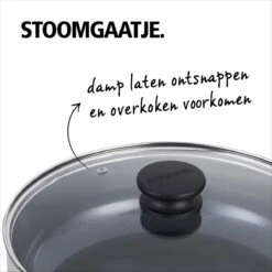 BRABANTIA INDU+ Hapjespan - Keramische Antiaanbaklaag - Met Deksel - Ø 28 Cm - Inductie - Pfas Vrij -Kookpot Serie Winkel 1200x1200 1113