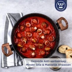 Westinghouse Hapjespan Inductie - Ø 28 Cm - Zwart Marmer Wood - Speciale Editie - Met Deksel - Geschikt Voor Alle Warmtebronnen -Kookpot Serie Winkel 1200x1200 1117