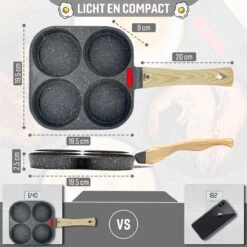 W&Z® Pannenkoekenpan Inductie - Pancake Pan - Omeletpan - Omeletmaker -Eierpan- Anti Aanbak - 4 Vakjes -Kookpot Serie Winkel 1200x1200 1167