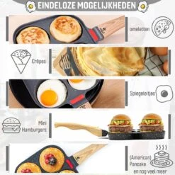 W&Z® Pannenkoekenpan Inductie - Pancake Pan - Omeletpan - Omeletmaker -Eierpan- Anti Aanbak - 4 Vakjes -Kookpot Serie Winkel 1200x1200 1171