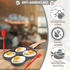 W&Z® Pannenkoekenpan Inductie - Pancake Pan - Omeletpan - Omeletmaker -Eierpan- Anti Aanbak - 4 Vakjes -Kookpot Serie Winkel 1200x1200 1172