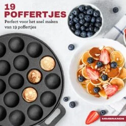 MM Brands Poffertjespan - Poffertjesmaker - Inductie / Oven / BBQ - Inclusief Handvat, Borstel En Vorken -Kookpot Serie Winkel 1200x1200 1211