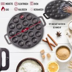 Rednas Poffertjespan Pakket - Incl. Luxe Giftbox - Incl.Bakkwast/Vork/Doseerfles - RVS/Gietijzer -Kookpot Serie Winkel 1200x1200 1234