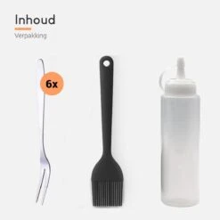 Ocina Poffertjespan Accessoires Set - Doseerfles - Poffertjes Spuitfles - 6x Poffertjes Vork - Kwast - Siliconen Kwast - Bakkwast - Gratis Poffertjes E-Book -Kookpot Serie Winkel 1200x1200 1251