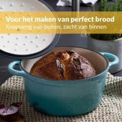 Chefarone Gietijzeren Pan - Braadpan Inclusief Deksel - Geschikt Voor Alle Warmtebronnen - Geëmailleerd Blauw 15 Chefarone Gietijzeren Pan - Braadpan Inclusief Deksel - Geschikt Voor Alle Warmtebronnen - Geëmailleerd Blauw -Kookpot Serie Winkel 1200x1200 1449