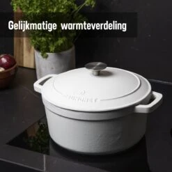 Daumonet Carême Blanc Gietijzeren Braadpan - Sudderpan Wit - Rond - Ø 26 Cm - 4,4 Liter - 100% PFAS & PFOA Vrij - Emaille - Geschikt Voor Alle Warmtebronnen - Elektrisch - Gas - Halogeen - Inductie - Keramisch - Vaatwasserbestendig 17 Daumonet Carême Blanc Gietijzeren Braadpan - Sudderpan Wit - Rond - Ø 26 Cm - 4,4 Liter - 100% PFAS & PFOA Vrij - Emaille - Geschikt Voor Alle Warmtebronnen - Elektrisch - Gas - Halogeen - Inductie - Keramisch - Vaatwasserbestendig -Kookpot Serie Winkel 1200x1200 1481