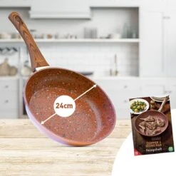 Livington Copper & Stone Pan - 24cm Koekenpan- Anti-aanbaklaag En Krasbestendig - Graniet Look - Binnenste Steenlaag Voor Perfecte Warmteverdeling - Geschikt Voor Ceran, Gas, Elektrisch, Inductie -Kookpot Serie Winkel 1200x1200 1503