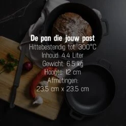 Daumonet Ducasse Gietijzeren Double Use Braadpan - Combi Sudderpan Zwart - 2-in-1 Bak- En Braadpan - PFAS & PFOA Vrij - Rond - Ø 26 Cm - 4,4 Liter - Emaille - Alle Warmtebronnen - Elektrisch - Gas - Halogeen - Inductie - Keramisch 20 Daumonet Ducasse Gietijzeren Double Use Braadpan - Combi Sudderpan Zwart - 2-in-1 Bak- En Braadpan - PFAS & PFOA Vrij - Rond - Ø 26 Cm - 4,4 Liter - Emaille - Alle Warmtebronnen - Elektrisch - Gas - Halogeen - Inductie - Keramisch -Kookpot Serie Winkel 1200x1200 1518