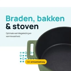 MOA Gietijzeren Braadpan - Inhoud 4,75 Liter - 26CM - Rond - Alle Warmtebronnen - Ook Voor Inductie - Gewicht 5,8 Kg - Olijfgroen - MC26OG 15 MOA Gietijzeren Braadpan - Inhoud 4,75 Liter - 26CM - Rond - Alle Warmtebronnen - Ook Voor Inductie - Gewicht 5,8 Kg - Olijfgroen - MC26OG -Kookpot Serie Winkel 1200x1200 1521