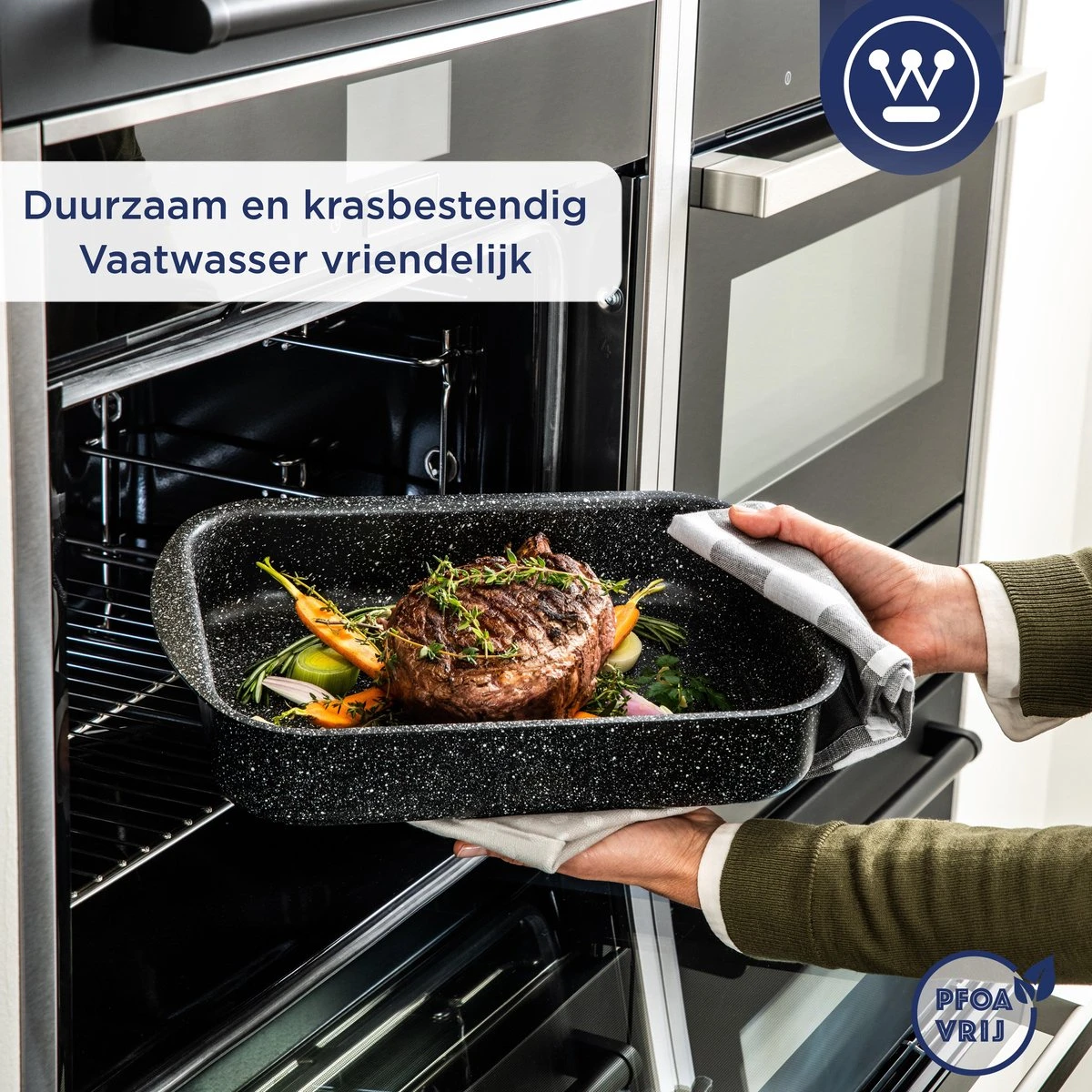 Westinghouse Ovenschaal Braadslede - Ø 30 Cm - Zwart Marmer 5 Westinghouse Ovenschaal Braadslede - Ø 30 Cm - Zwart Marmer - Afbeelding 3