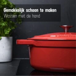 Daumonet Bocuse Rouge Gietijzeren Braadpan - Sudderpan Kersen Rood - Ovaal - Ø 29 Cm - 3 Liter - PFAS & PFOA Vrij - Emaille - Geschikt Voor Alle Warmtebronnen - Elektrisch - Gas - Halogeen - Inductie - Keramisch - Vaatwasserbestendig 16 Daumonet Bocuse Rouge Gietijzeren Braadpan - Sudderpan Kersen Rood - Ovaal - Ø 29 Cm - 3 Liter - PFAS & PFOA Vrij - Emaille - Geschikt Voor Alle Warmtebronnen - Elektrisch - Gas - Halogeen - Inductie - Keramisch - Vaatwasserbestendig -Kookpot Serie Winkel 1200x1200 157