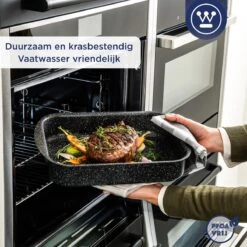 Westinghouse Ovenschaal Braadslede - Ø 25 Cm - Zwart Marmer - Kerstdiner -Kookpot Serie Winkel 1200x1200 1571