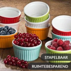 Chefarone Mini Ronde Ovenschalen - Mini Vormpjes Set Van 10 - Bakvormen Keramiek 200 ML - Crème Brulée Schaaltje - Multicolor 13 Chefarone Mini Ronde Ovenschalen - Mini Vormpjes Set Van 10 - Bakvormen Keramiek 200 ML - Crème Brulée Schaaltje - Multicolor -Kookpot Serie Winkel 1200x1200 1582