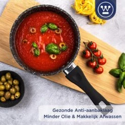 Westinghouse Steelpan Inductie - Ø 18 Cm - Zwart Marmer - Met Deksel - Sauspan -Kookpot Serie Winkel 1200x1200 1679