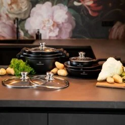 Herenthal Inductie Pannenset - Luxe 10-delige Koekenpanset - Voor Alle Warmtebronnen - Met Glazen Deksels En Koudgrepen - Zwart 21 Herenthal Inductie Pannenset - Luxe 10-delige Koekenpanset - Voor Alle Warmtebronnen - Met Glazen Deksels En Koudgrepen - Zwart -Kookpot Serie Winkel 1200x1200 254