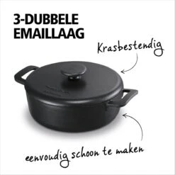 BRABANTIA THE DUTCH Gietijzeren Braadpan - Ø 28cm - MAT Zwart - Inductie -Kookpot Serie Winkel 1200x1200 286
