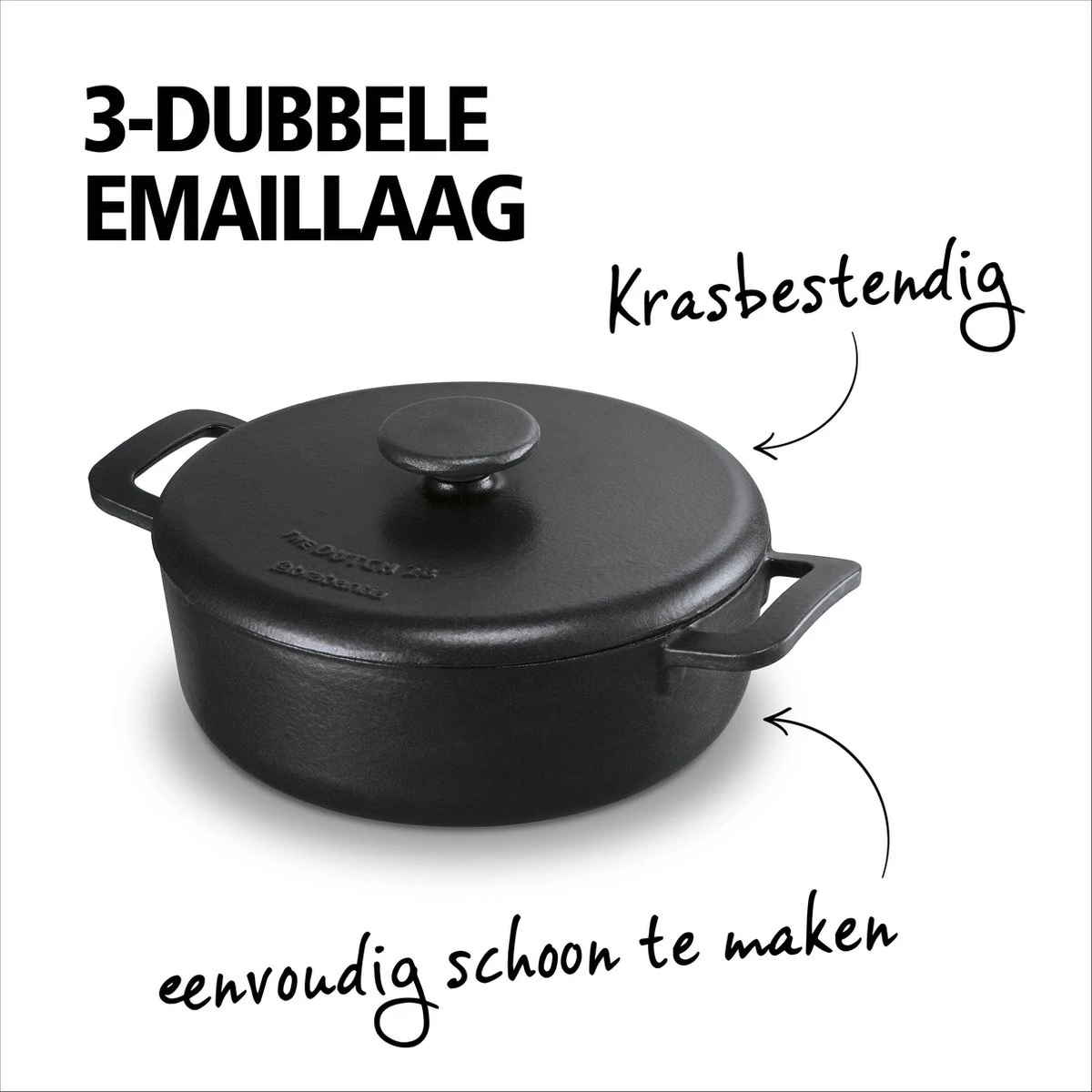 Brabantia The Dutch Braadpan - Matt Black - 28 Cm - Gietijzer 5 Brabantia The Dutch Braadpan - Matt Black - 28 Cm - Gietijzer - Afbeelding 3