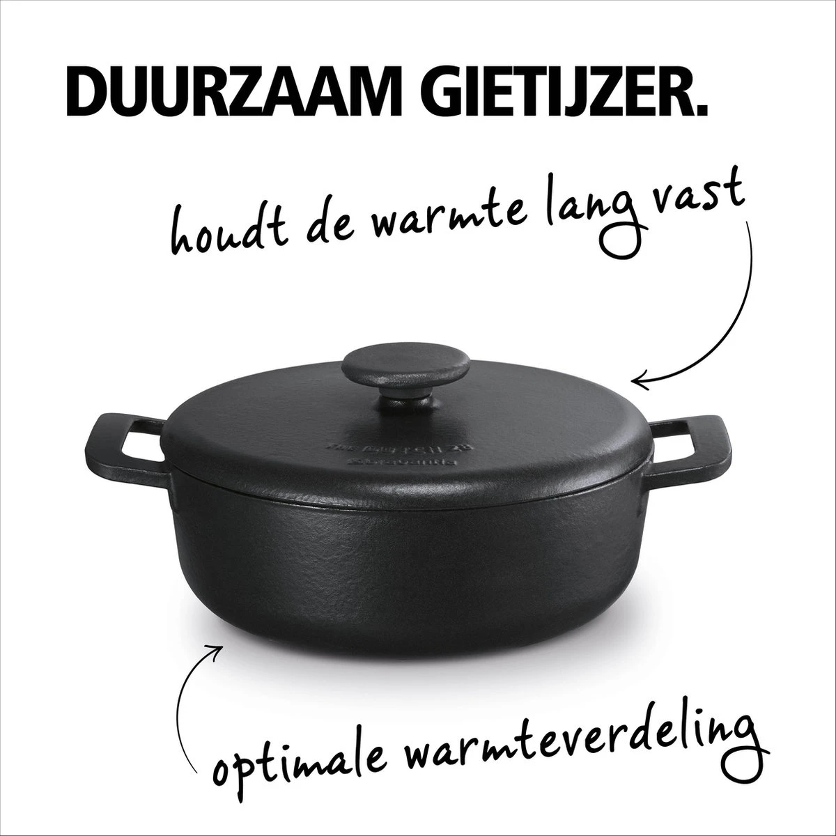 Brabantia The Dutch Braadpan - Matt Black - 28 Cm - Gietijzer 8 Brabantia The Dutch Braadpan - Matt Black - 28 Cm - Gietijzer - Afbeelding 6