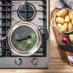 BK Flow Cool Black Glas Kookpannenset - 4-delig - Zwart - Glazen Deksel - Veilig Afgietsysteem - Inductie -Kookpot Serie Winkel 1200x1200 421