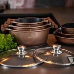 Herenthal Inductie Pannenset- Luxe 10-delige Koekenpannenset - Voor Alle Warmtebronnen - Met Glazen Deksels - Koper -Kookpot Serie Winkel 1200x1200 44