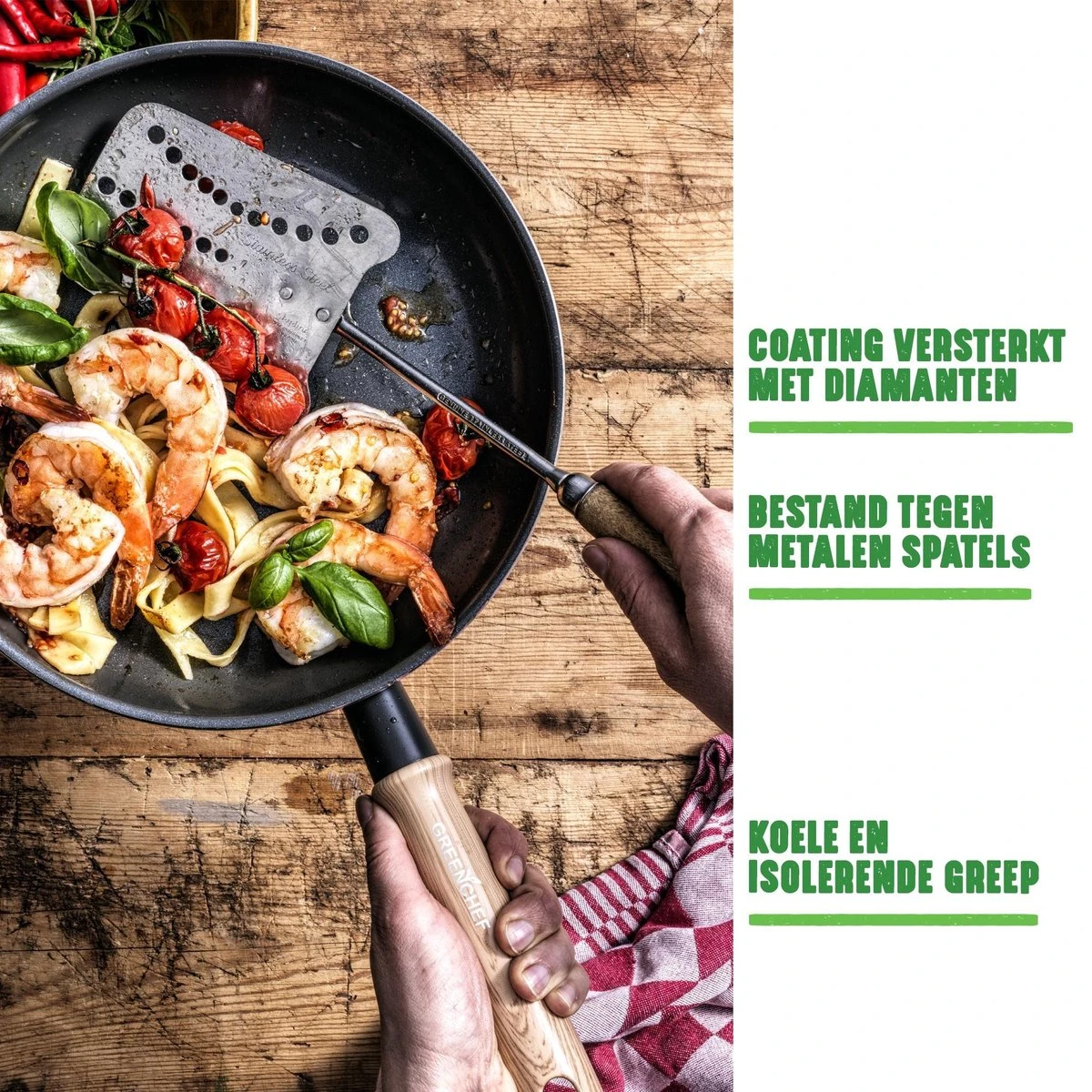 GreenChef Vintage Koekenpan 28cm - Zwart - Inductie - PFAS-vrij 4 GreenChef Vintage Koekenpan 28cm - Zwart - Inductie - PFAS-vrij - Afbeelding 2